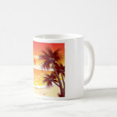 Mug Plage au coucher de soleil tropical au palmier île (Devant droit)