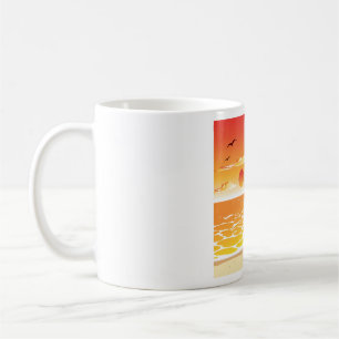 Mug Plage au coucher de soleil tropical au palmier île