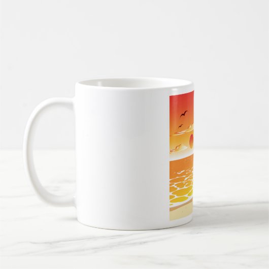 Mug Plage au coucher de soleil tropical au palmier île (Gauche)