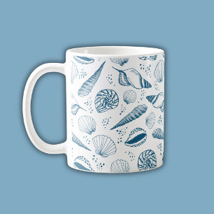 Mug Plage bleu de coquillages