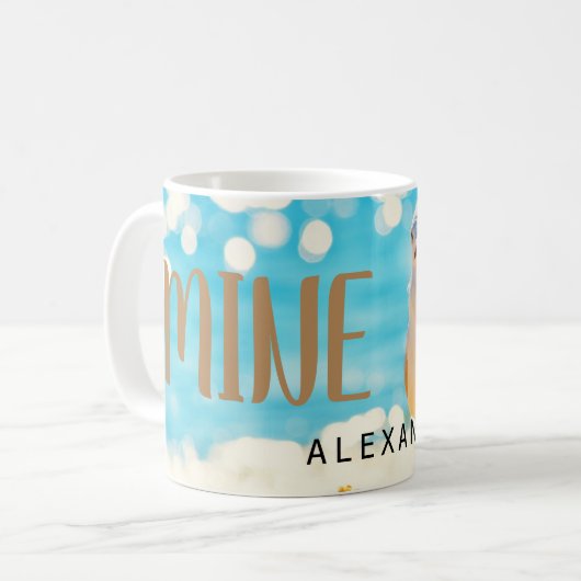 Mug Plage Blue Seagull Personnalisé (Devant gauche)