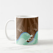 Mug Plage Brown de rayures de Sun d'été tropical de (Gauche)