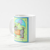 Mug Plage Chien Whimsy Art Vert bleu (Devant gauche)