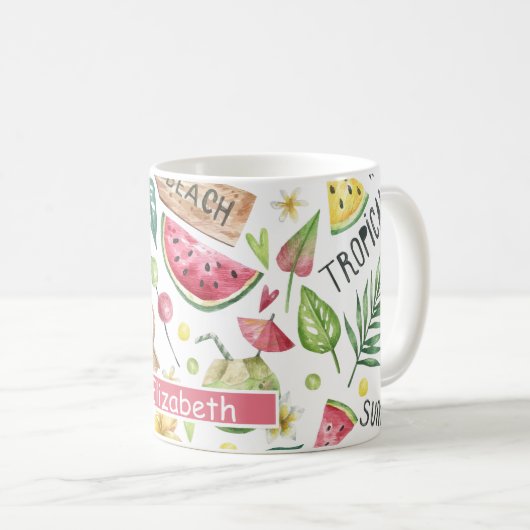 Mug Plage colorée Fille Relax (Devant droit)