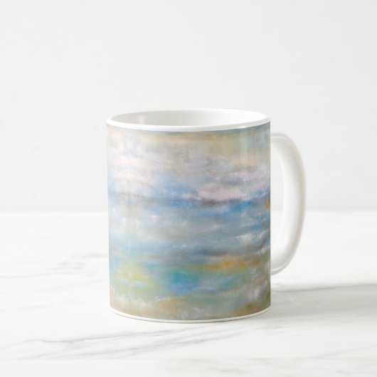 Mug Plage côtière Abstraite Nuages océaniques peinture (Devant droit)