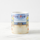 Mug Plage Côtière Océan Nom Monogramme (Centre)