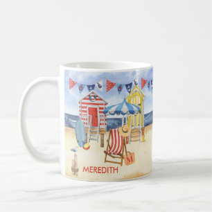 Mug Plage Côtière Océan Nom Monogramme