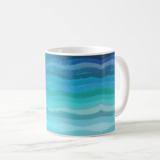 Mug Plage Côtière Vagues Salées Sur Turquoise (Devant droit)