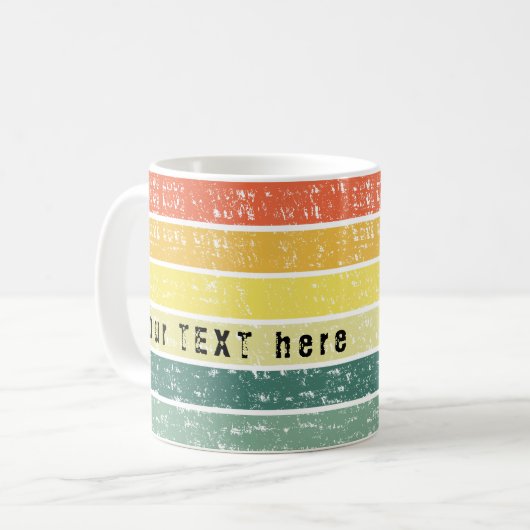 Mug Plage Customisée en bande rétro (Devant gauche)