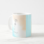 Mug Plage d'aquarelle bleu clair simple (Devant gauche)