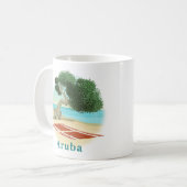 Mug Plage d'Aruba avec arbre Divi Divi (Devant gauche)