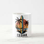 Mug Plage de Cedar Long Island Surfant Surfeur _1 (Centre)