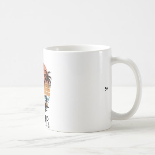 Mug Plage de Cedar Long Island Surfant Surfeur _1 (Droite)