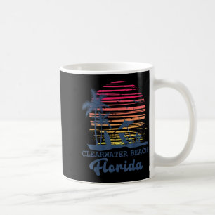 Mug Plage de Clearwater Floride Tropical Rétro Coucher
