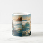 Mug Plage de Coton De Tulear Peinture de surf (Centre)