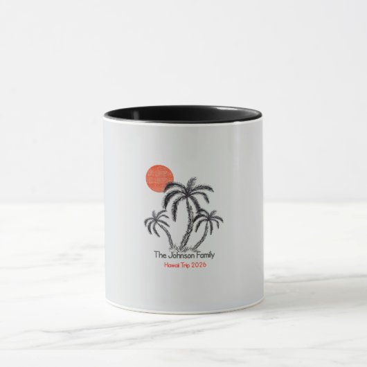 Mug Plage de coucher de soleil tropical Palmier Vacanc (Centre)