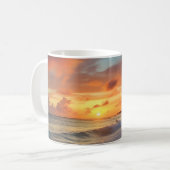Mug Plage de coucher de soleil tropicale (Devant gauche)