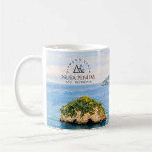 Mug Plage de diamants Bali Aquarelle Mer turquoise
