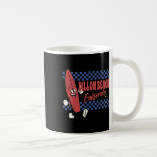 Mug Plage de Dillon Californie Rétro Surfeur Plage Vin