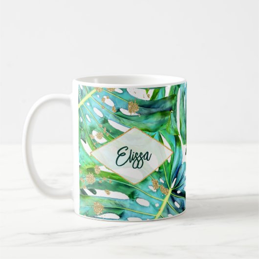 Mug Plage de la Parties scintillant d'or en feuille tr (Gauche)
