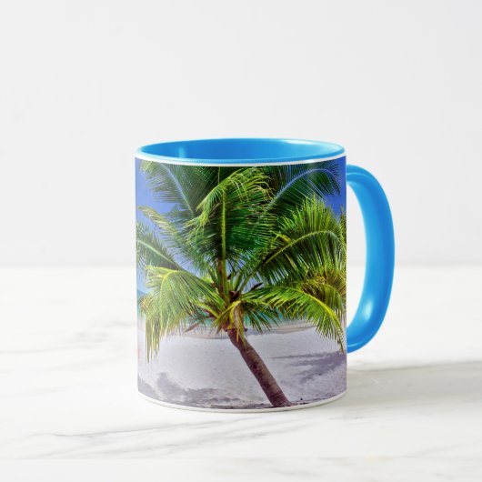 Mug Plage de l'île tropicale de Palm Tree (Devant droit)