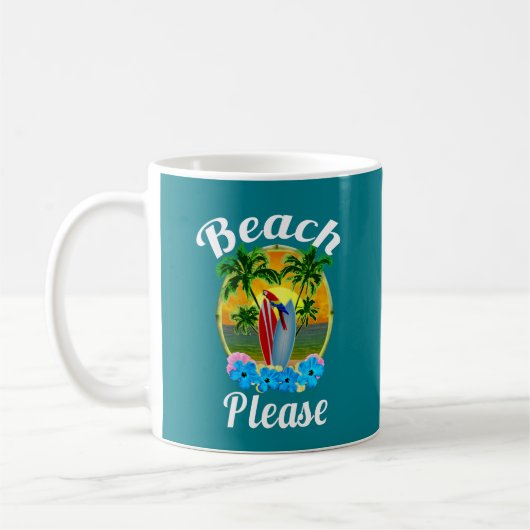 Mug Plage de l'île tropicale S'il vous plaît (Gauche)