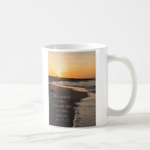 Mug Plage De Marche En Couple À Sunrise John 15 12