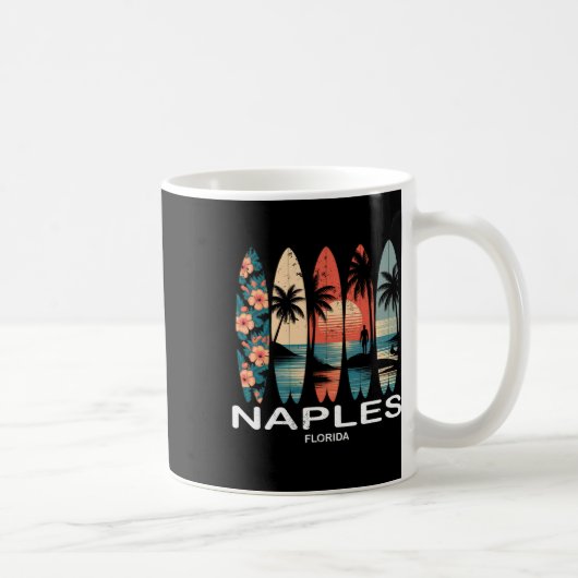 Mug Plage de Naples Floride Surfboard Surf Rétro _1 (Droite)