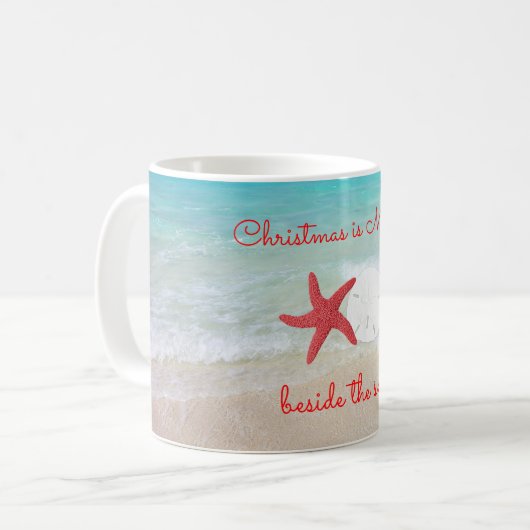 Mug Plage de Noël Pink Starfish (Devant gauche)