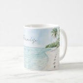 Mug Plage de Paradis Tropical Palmiers (Devant droit)
