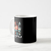 Mug Plage de Poipu Hawaii Surfboard Surfing Rétro (Devant gauche)