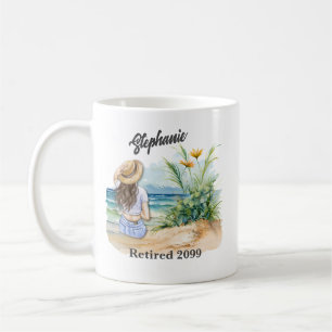 Mug Plage de retraite des femmes thème Fleur élégante