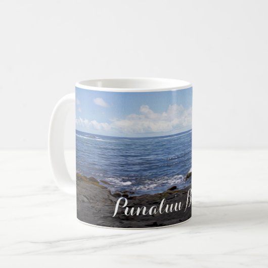 Mug Plage de sable noir de Punalu'u Hawaii (Devant gauche)