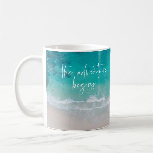 Mug Plage de sable tropical océan aventure personnalis (Gauche)