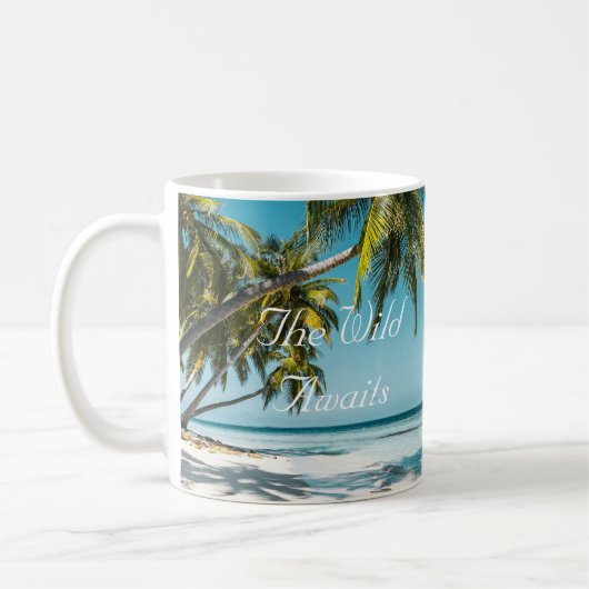 Mug Plage de sable tropical océan aventure personnalis (Gauche)