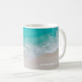 Mug Plage de sable tropicale océan moderne personnalis (Devant droit)