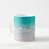 Mug Plage de sable tropicale océan moderne personnalis (Devant gauche)
