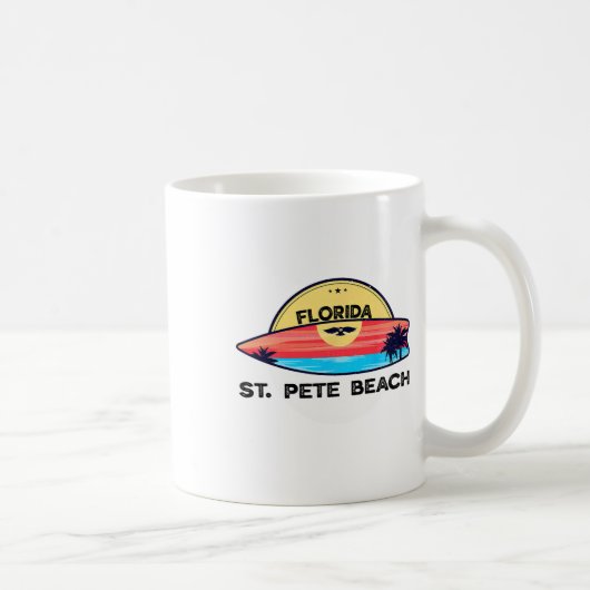 Mug Plage de St Pete Floride Surfboard Plage Surf (Droite)