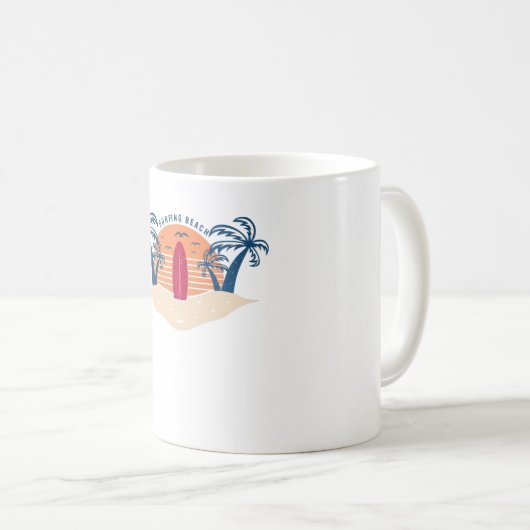 Mug Plage de surf (Devant droit)