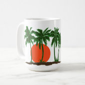 Mug Plage de Surf de soleil couché de palmiers (Devant gauche)