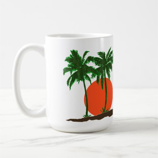 Mug Plage de Surf de soleil couché de palmiers (Gauche)