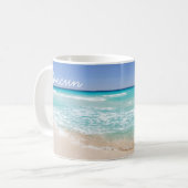 Mug Plage de vague de la mer tropicale de Cancun Mexiq (Devant gauche)