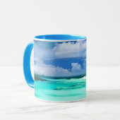 Mug Plage des Caraïbes avec ciel d'été bleu profond (Devant gauche)