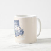 Mug Plage des coquilles de poitrine bleue (Devant droit)