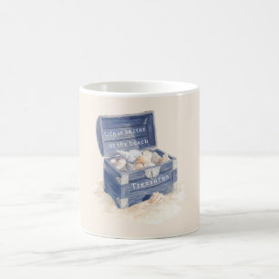 Mug Plage des coquilles de poitrine bleue