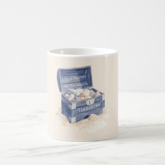 Mug Plage des coquilles de poitrine bleue (Centre)