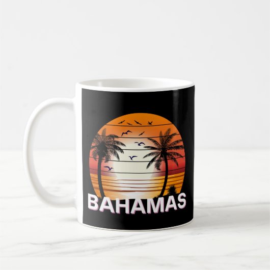 Mug Plage d'été des palmiers Vintages des Bahamas (Gauche)