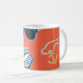 Mug Plage d'été : Relaxant Motif sans couture. (Devant droit)