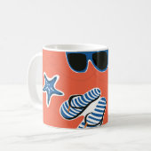 Mug Plage d'été : Relaxant Motif sans couture. (Devant gauche)