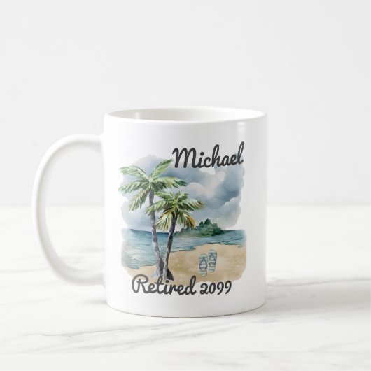 Mug Plage d'été - Tournée à thème Retraite (Gauche)
